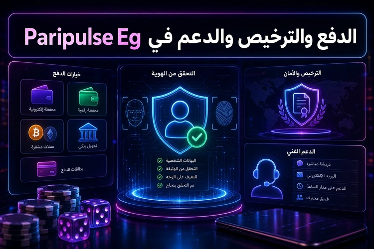 الدفع والترخيص والدعم في Paripulse Eg
